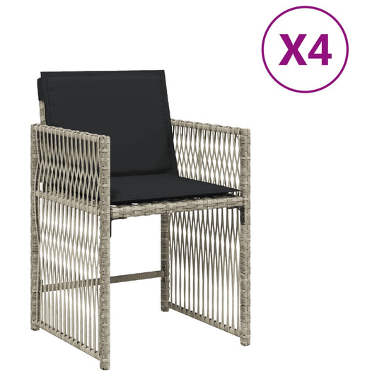 Garden Chairs With Cushions 4 Pcs Poly Rattan