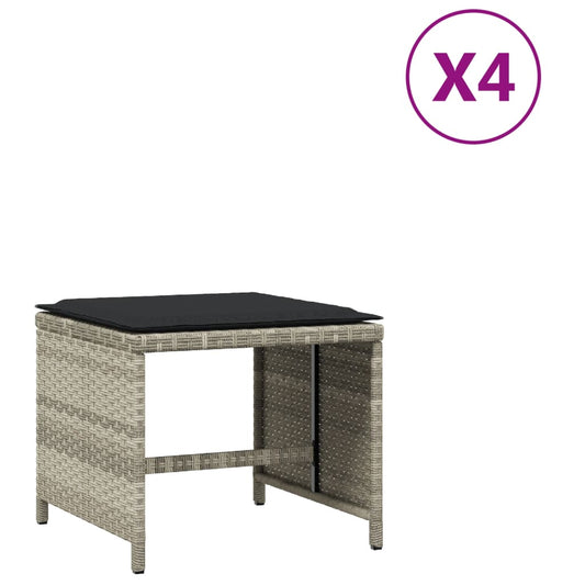 Garden Stools With Cushions 4 Pcs 41X41X36 Cm Poly Rattan