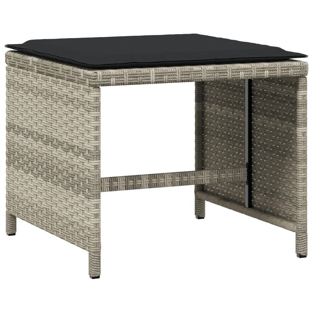 Garden Stools With Cushions 4 Pcs 41X41X36 Cm Poly Rattan