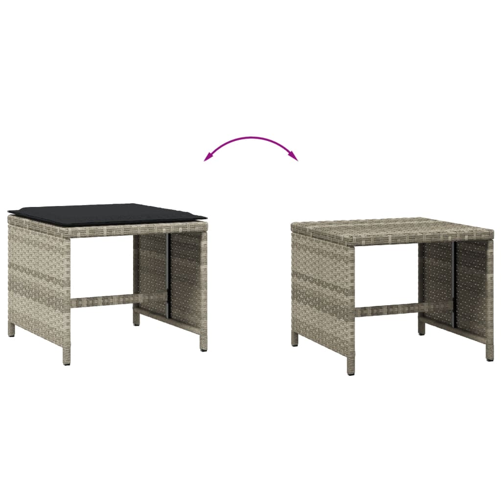 Garden Stools With Cushions 4 Pcs 41X41X36 Cm Poly Rattan
