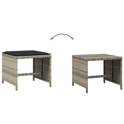 Garden Stools With Cushions 4 Pcs 41X41X36 Cm Poly Rattan