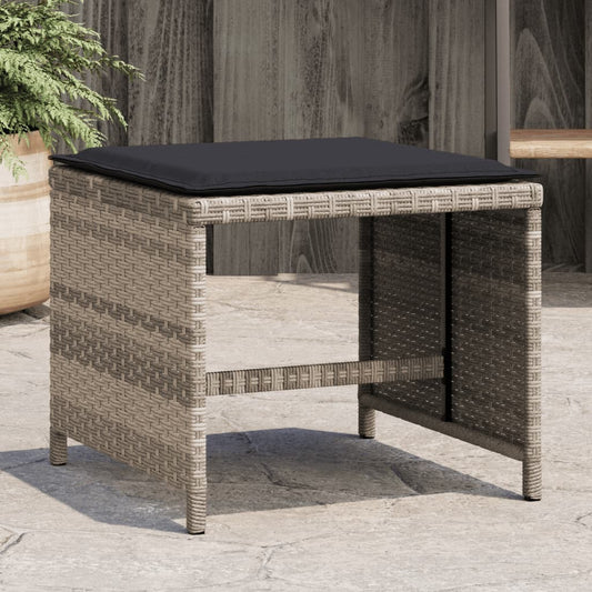 Garden Stools With Cushions 4 Pcs 41X41X36 Cm Poly Rattan