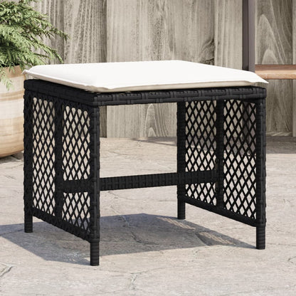 Garden Stools With Cushions 4 Pcs 41X41X36 Cm Poly Rattan