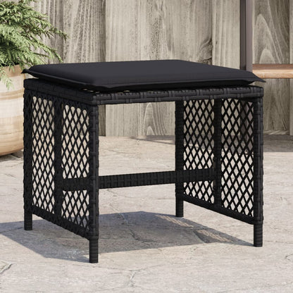 Garden Stools With Cushions 4 Pcs 41X41X36 Cm Poly Rattan