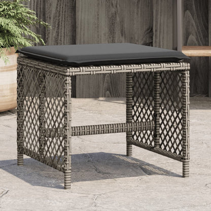 Garden Stools With Cushions 4 Pcs 41X41X36 Cm Poly Rattan