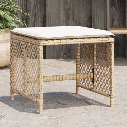 Garden Stools With Cushions 4 Pcs 41X41X36 Cm Poly Rattan