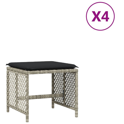 Garden Stools With Cushions 4 Pcs 41X41X36 Cm Poly Rattan