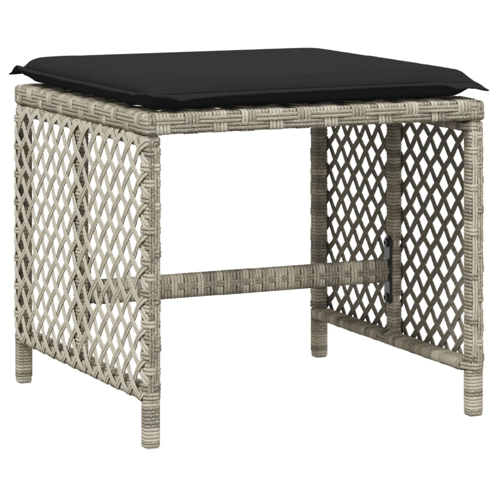 Garden Stools With Cushions 4 Pcs 41X41X36 Cm Poly Rattan
