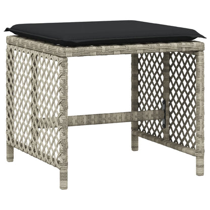 Garden Stools With Cushions 4 Pcs 41X41X36 Cm Poly Rattan