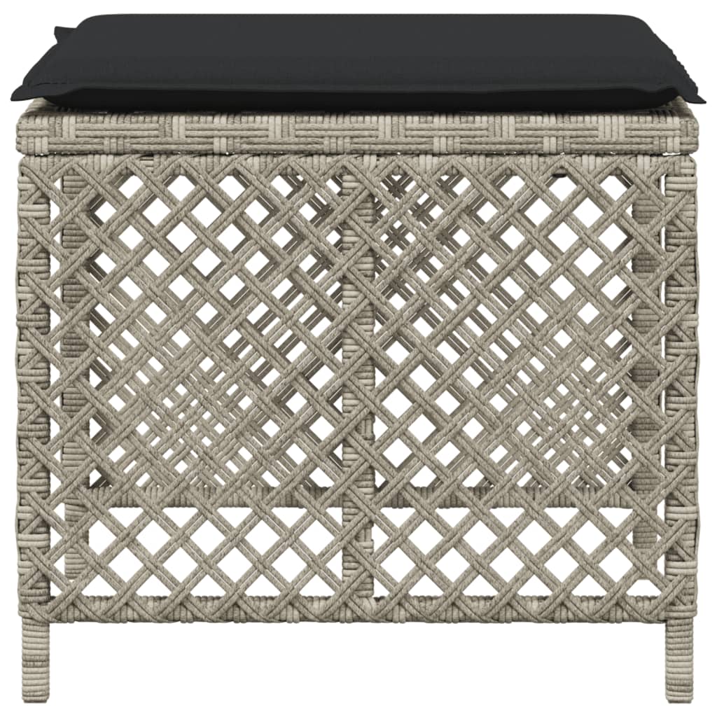Garden Stools With Cushions 4 Pcs 41X41X36 Cm Poly Rattan