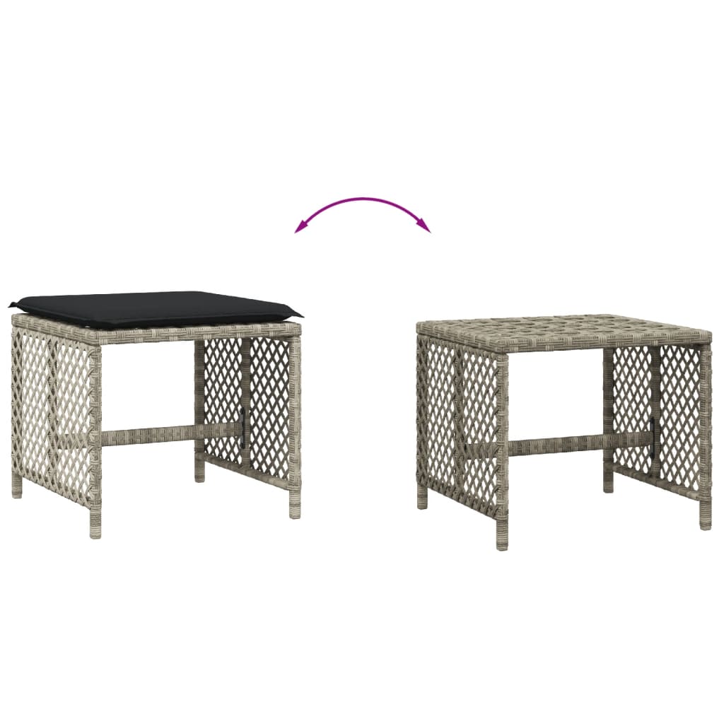 Garden Stools With Cushions 4 Pcs 41X41X36 Cm Poly Rattan