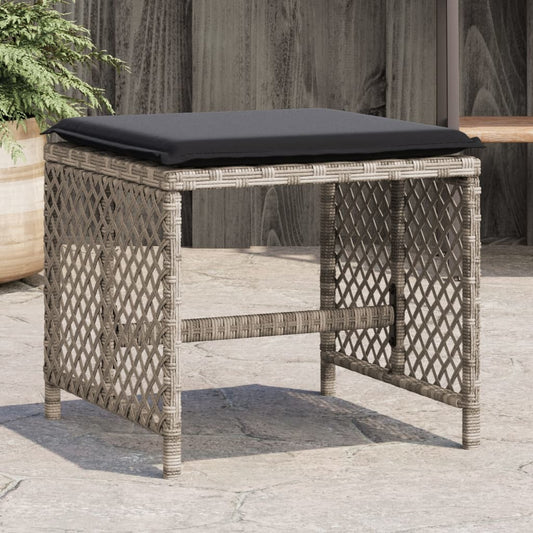 Garden Stools With Cushions 4 Pcs 41X41X36 Cm Poly Rattan