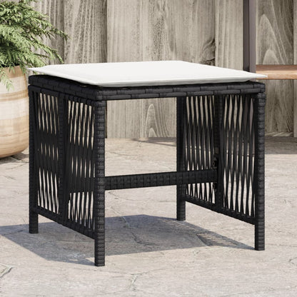 Garden Stools With Cushions 4 Pcs 41X41X36 Cm Poly Rattan