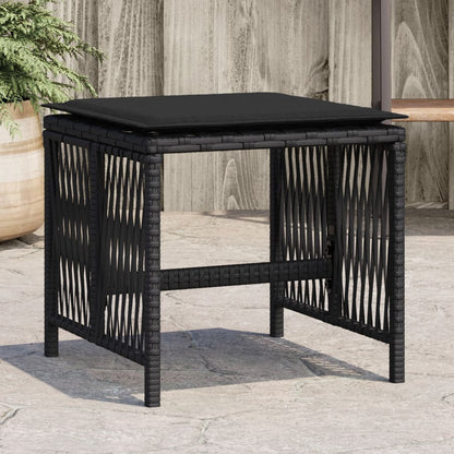 Garden Stools With Cushions 4 Pcs 41X41X36 Cm Poly Rattan