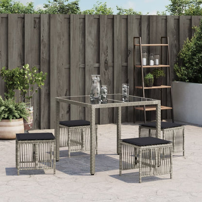 Garden Stools With Cushions 4 Pcs 41X41X36 Cm Poly Rattan