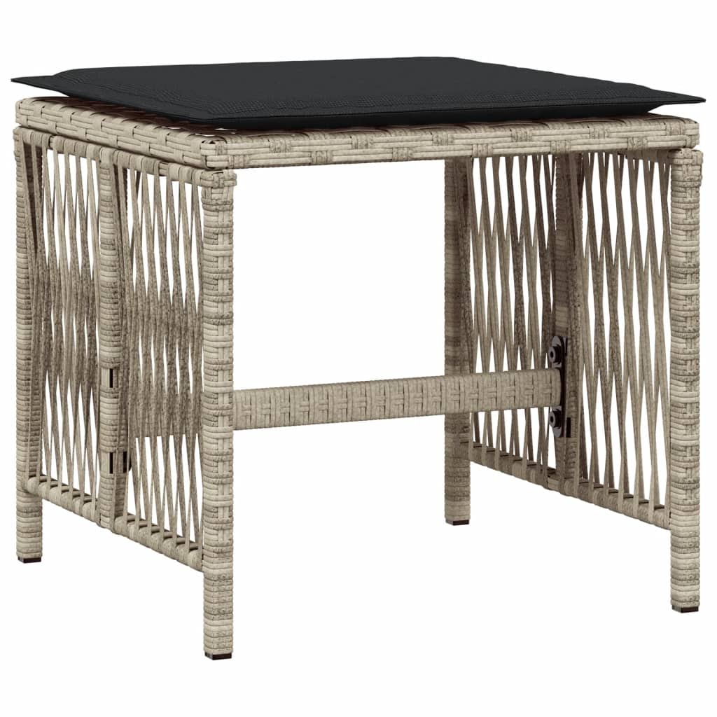 Garden Stools With Cushions 4 Pcs 41X41X36 Cm Poly Rattan