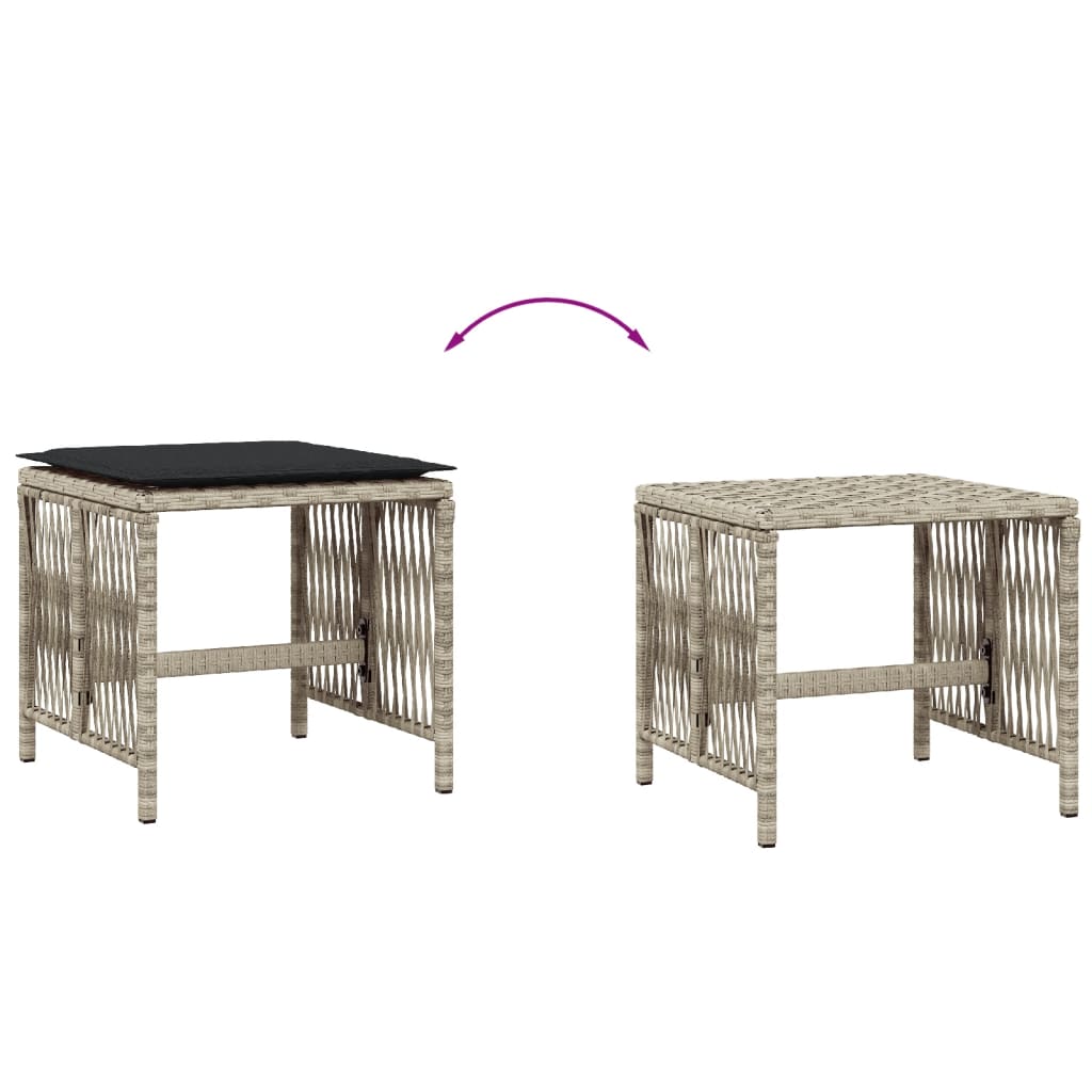 Garden Stools With Cushions 4 Pcs 41X41X36 Cm Poly Rattan