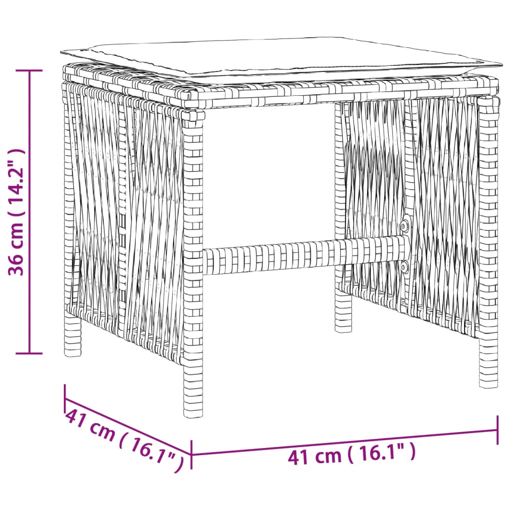 Garden Stools With Cushions 4 Pcs 41X41X36 Cm Poly Rattan
