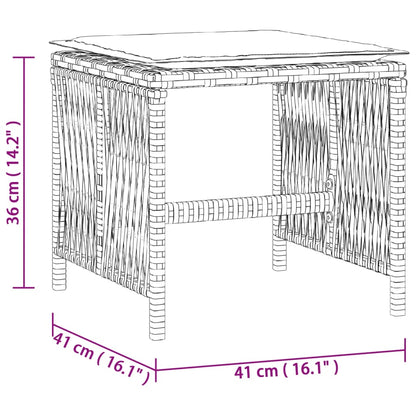 Garden Stools With Cushions 4 Pcs 41X41X36 Cm Poly Rattan