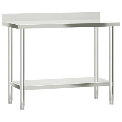 Kitchen Work Table With Overshelf 110X55X150 Cm Stainless Steel
