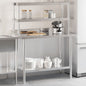 Kitchen Work Table With Overshelf 110X55X150 Cm Stainless Steel