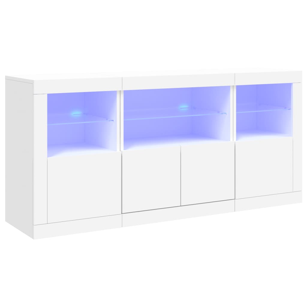 Sideboard With Led Lights 142.5X37X67 Cm