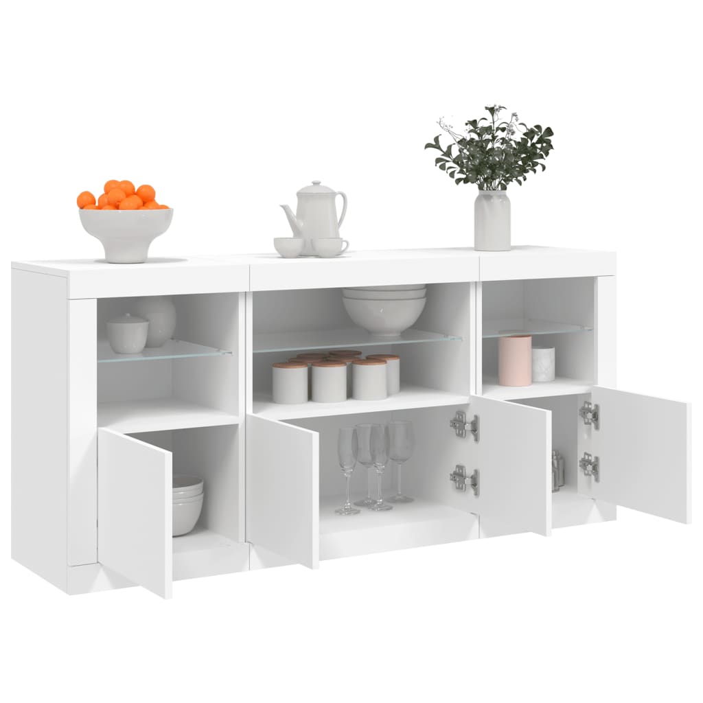 Sideboard With Led Lights 142.5X37X67 Cm