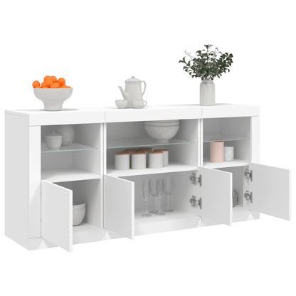 Sideboard With Led Lights 142.5X37X67 Cm