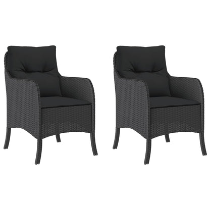 Garden Chairs With Cushions 2 Pcs Poly Rattan