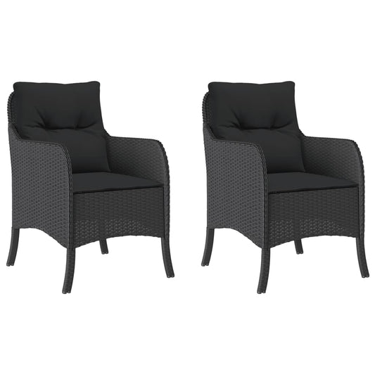 Garden Chairs With Cushions 2 Pcs Poly Rattan