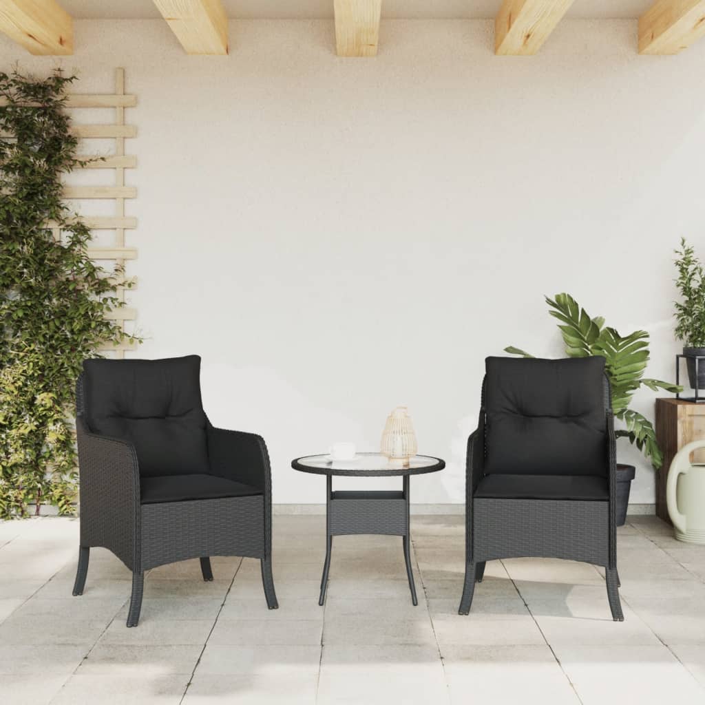 Garden Chairs With Cushions 2 Pcs Poly Rattan