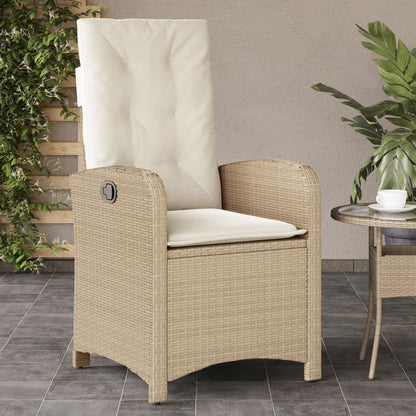 Reclining Garden Chairs 2 Pcs With Cushions Poly Rattan