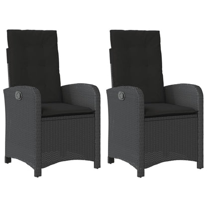 Reclining Garden Chairs 2 Pcs With Cushions Poly Rattan