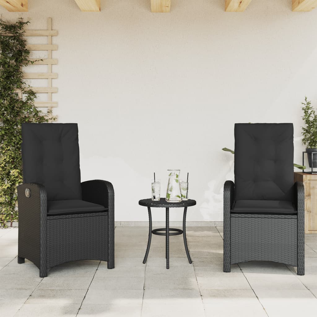 Reclining Garden Chairs 2 Pcs With Cushions Poly Rattan