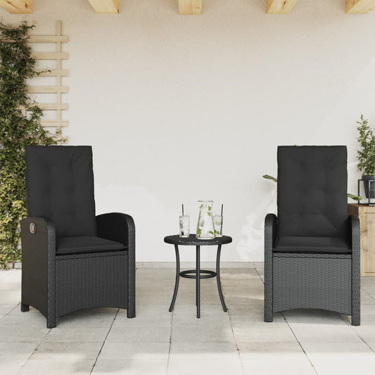 Reclining Garden Chairs 2 Pcs With Cushions Poly Rattan