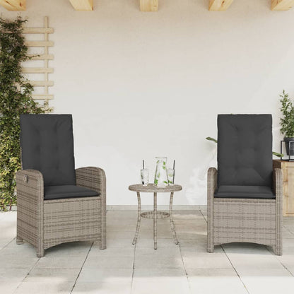 Reclining Garden Chairs 2 Pcs With Cushions Poly Rattan