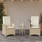 Reclining Garden Chairs 2 Pcs With Cushions Poly Rattan
