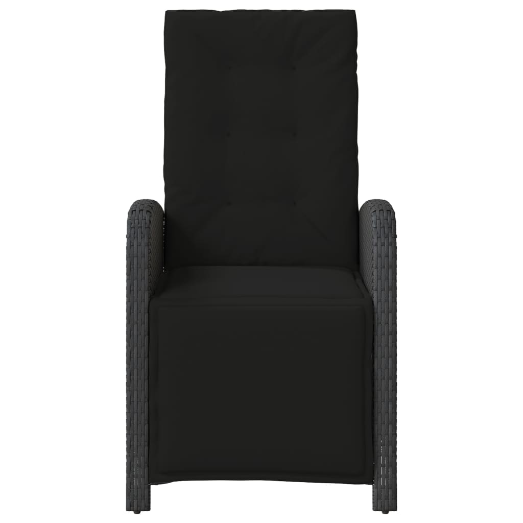 Reclining Garden Chair With Footrest Poly Rattan