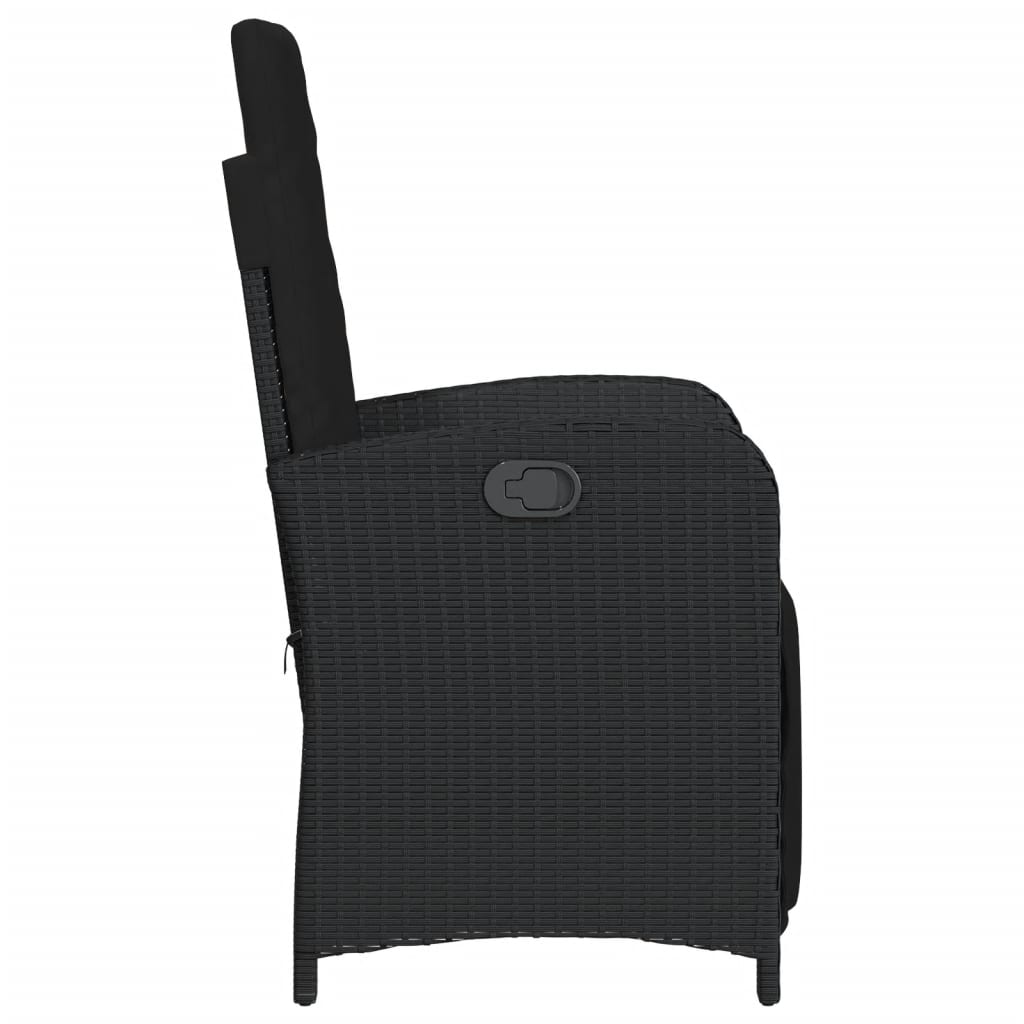 Reclining Garden Chair With Footrest Poly Rattan