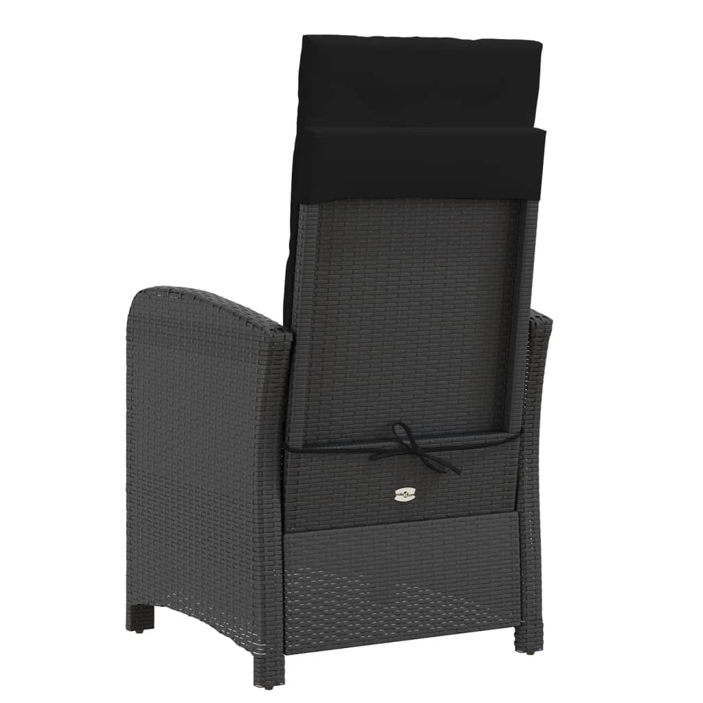Reclining Garden Chair With Footrest Poly Rattan