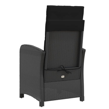 Reclining Garden Chair With Footrest Poly Rattan