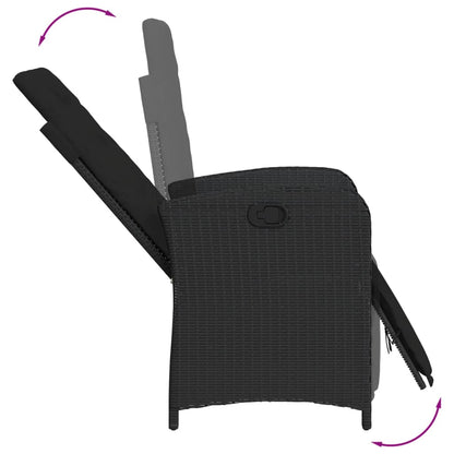 Reclining Garden Chair With Footrest Poly Rattan