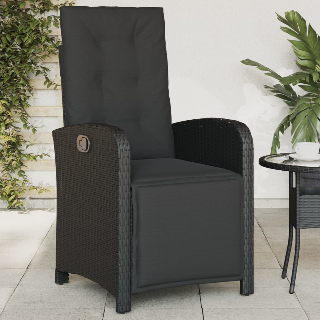 Reclining Garden Chair With Footrest Poly Rattan