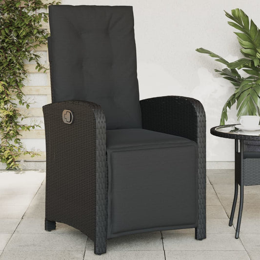 Reclining Garden Chair With Footrest Poly Rattan