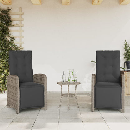 Reclining Garden Chair With Footrest Poly Rattan