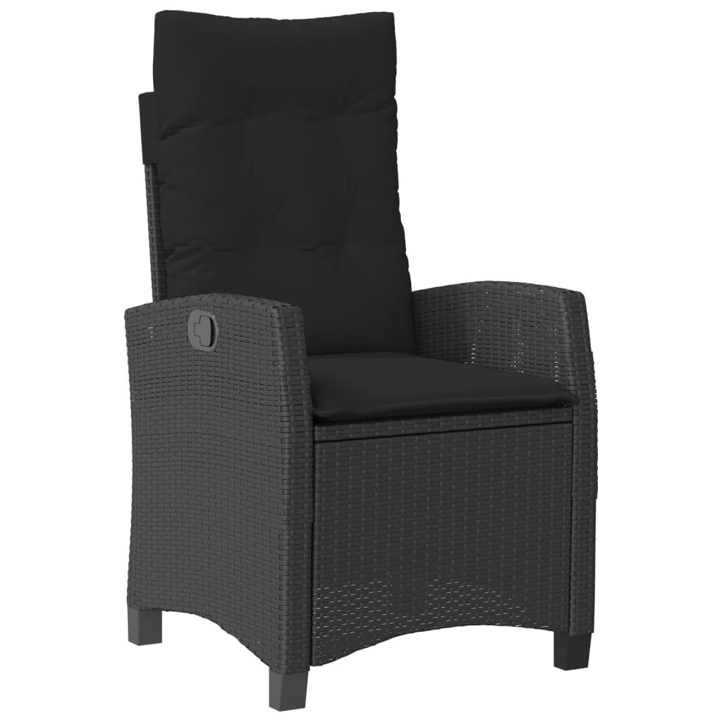 Reclining Garden Chair With Cushions Poly Rattan