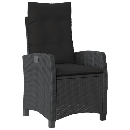 Reclining Garden Chair With Cushions Poly Rattan