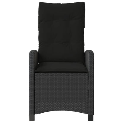 Reclining Garden Chair With Cushions Poly Rattan
