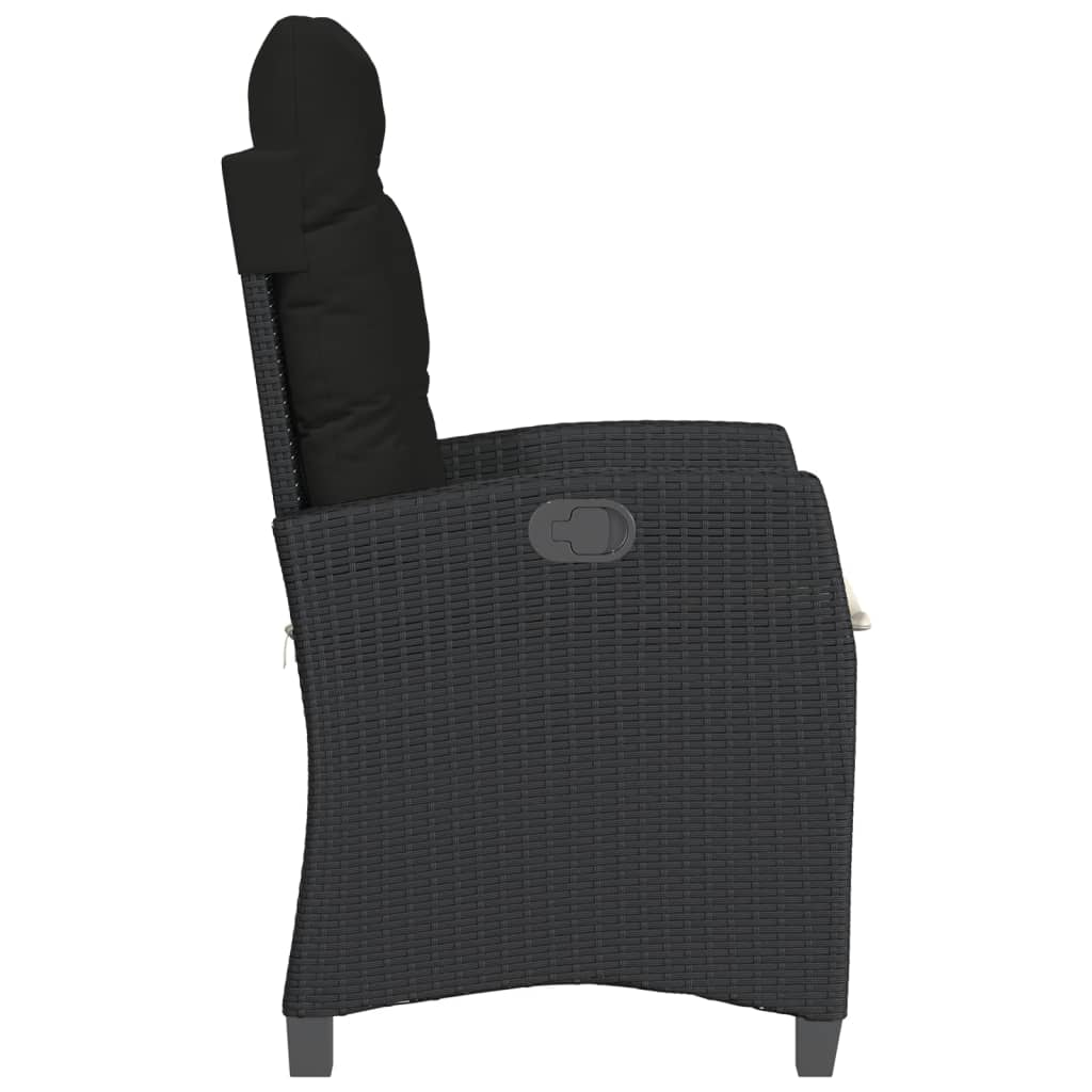 Reclining Garden Chair With Cushions Poly Rattan