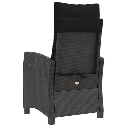 Reclining Garden Chair With Cushions Poly Rattan